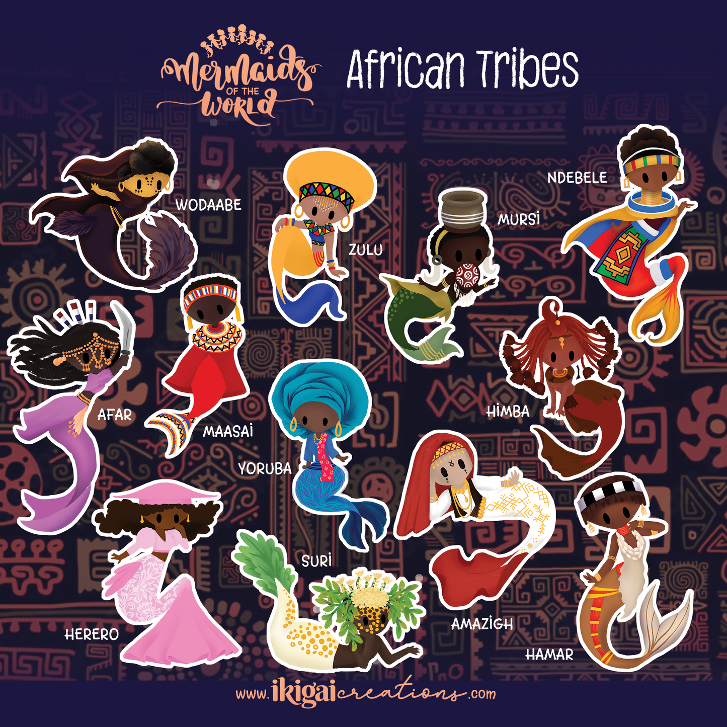Mermaids of the World - Set 2 African Tribes (12 Pins)