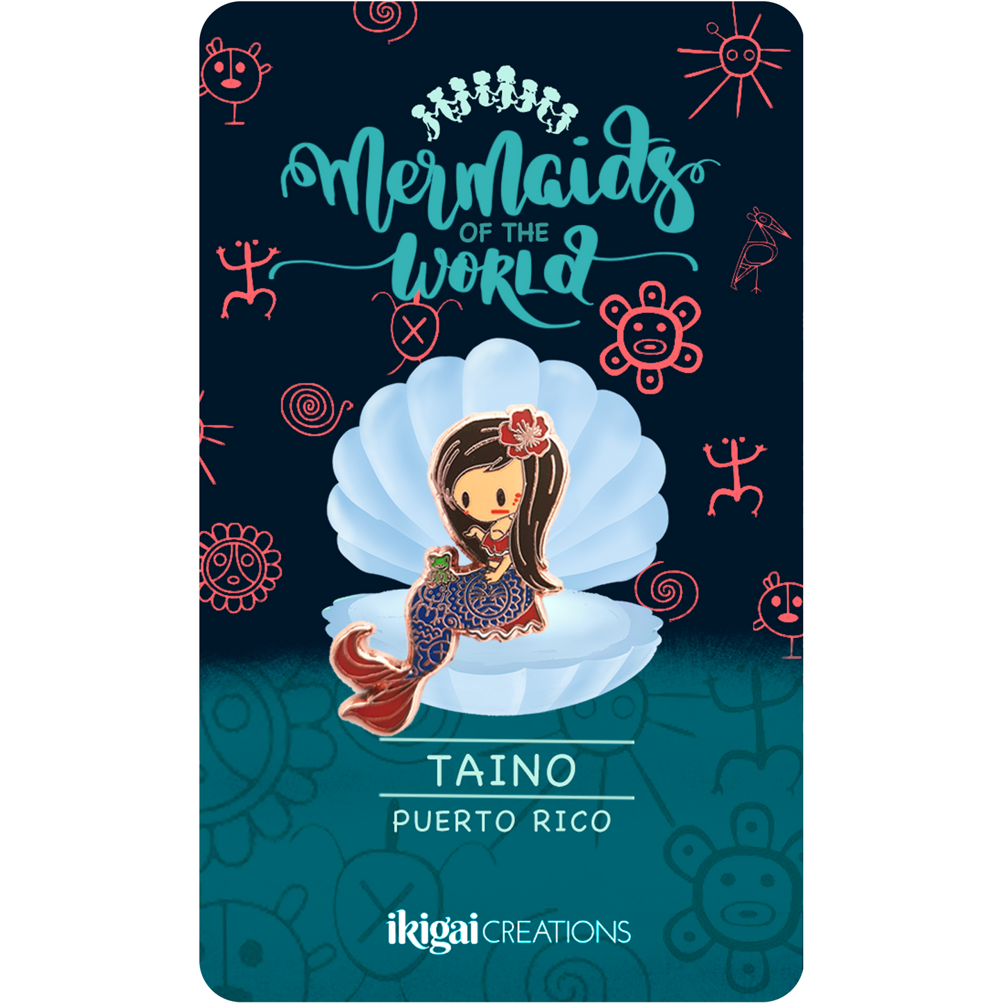 Taino Mermaid of Puerto Rico Pin