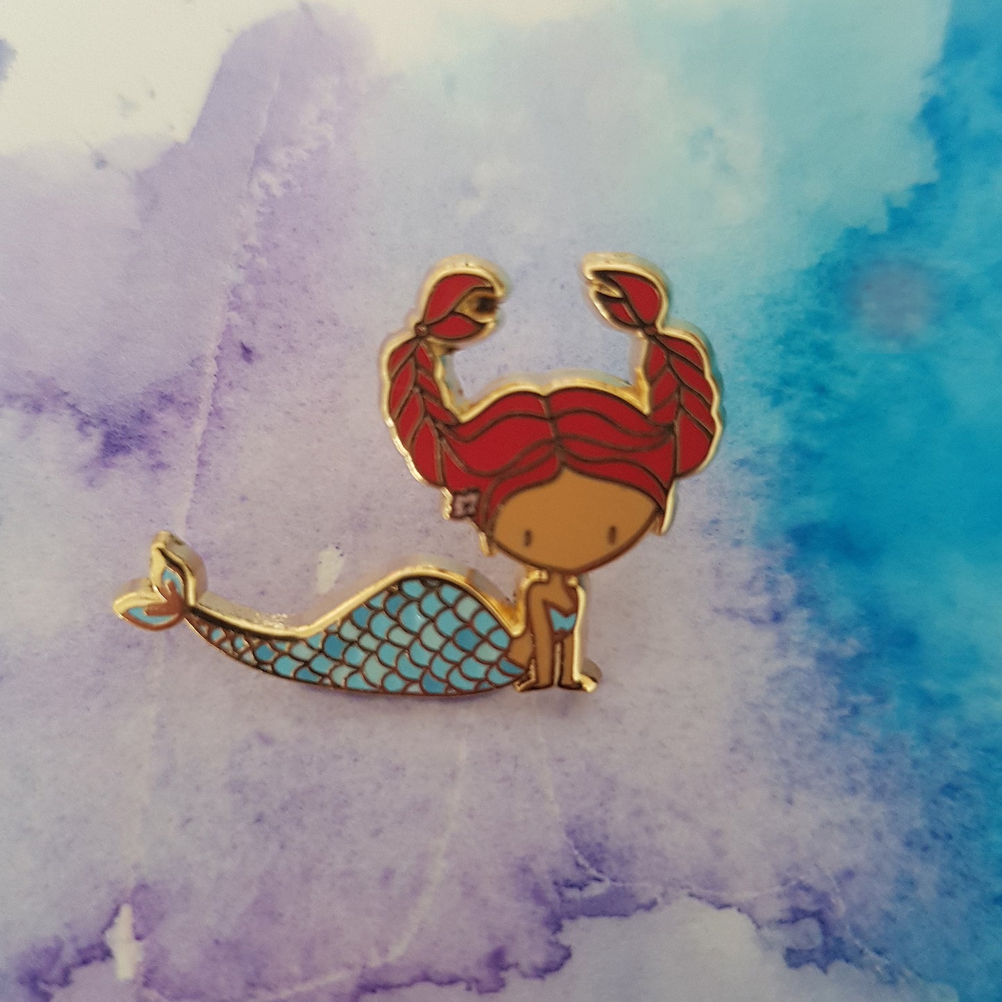 enamel pin - cancer zodiac mermaid