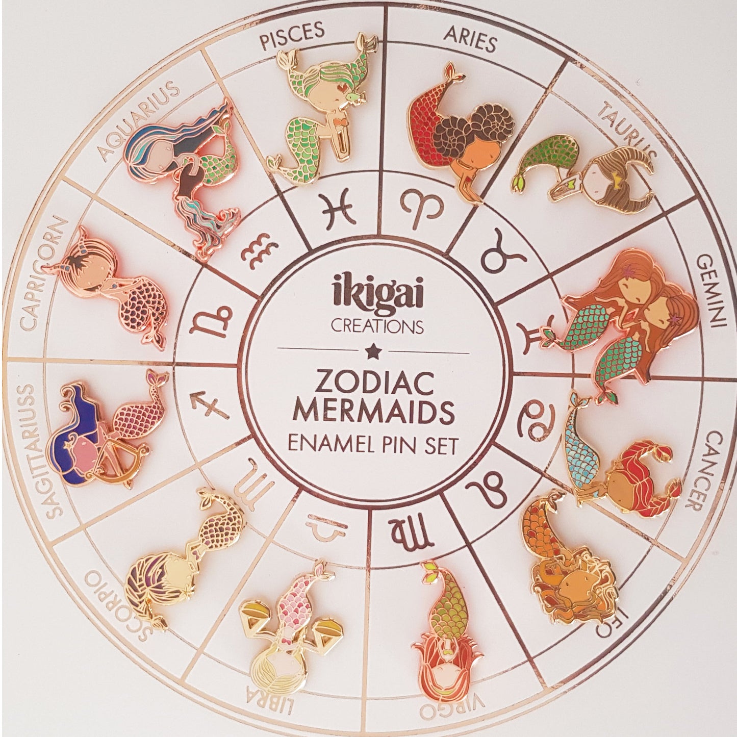 Zodiac Mermaids Set (12 Pins)