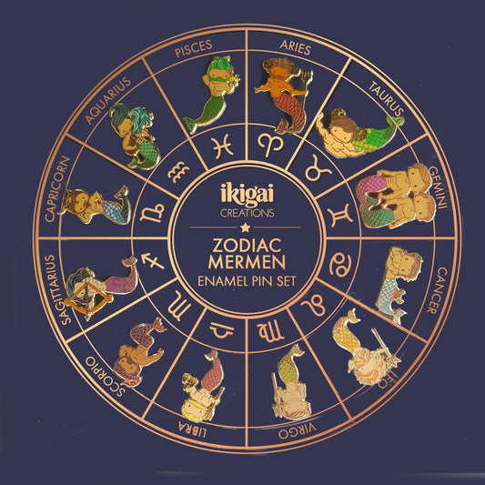 Zodiac Mermen – Complete Set (12 Pins)