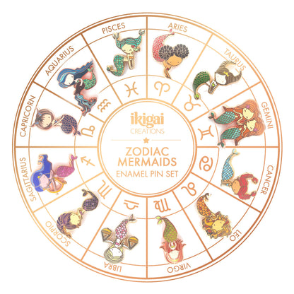 Zodiac Mermaids & Mermen Set (24 Pins)