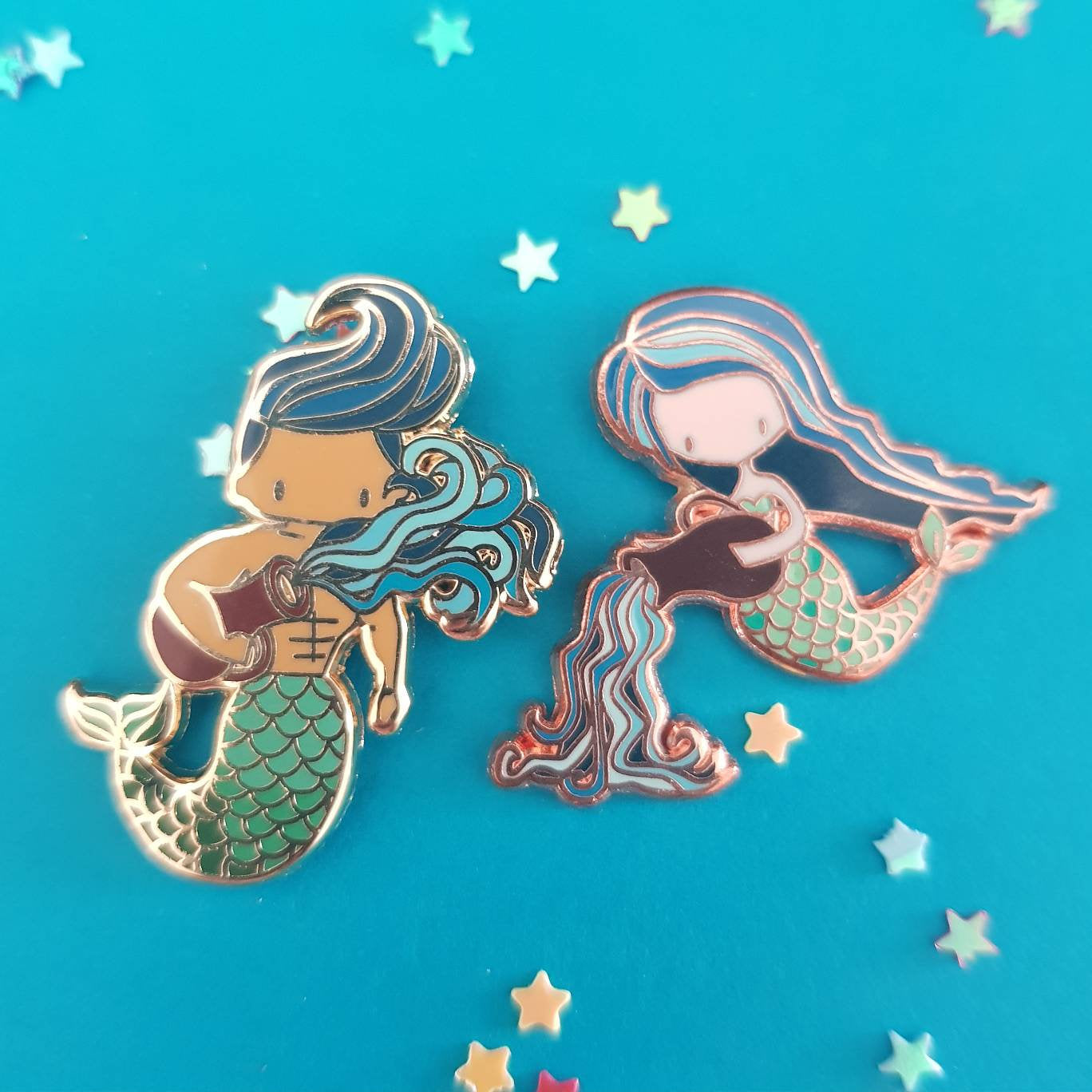 Aquarius Mermaid & Merman Pins