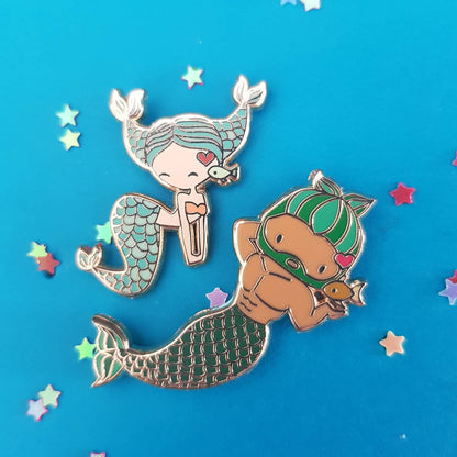 Pisces Mermaid & Merman Pins