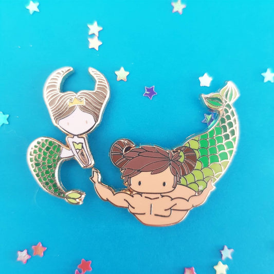 Taurus Mermaid & Merman Pins