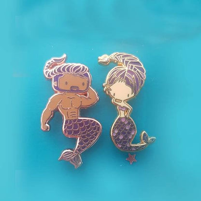 Scorpio Mermaid & Merman Pins