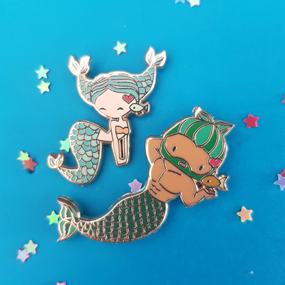 Pisces Zodiac Merfolk Mini Enamel Pins