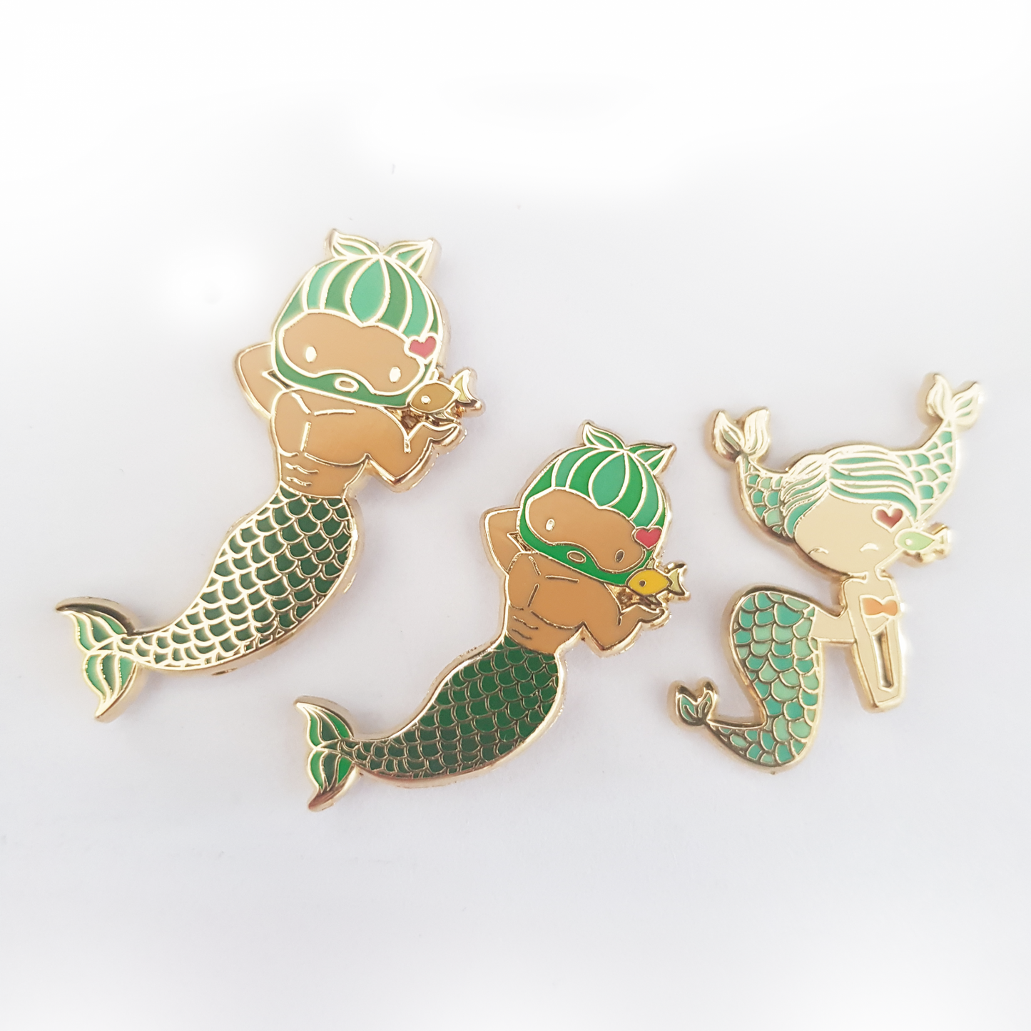 Pisces Zodiac Merfolk Mini Enamel Pin