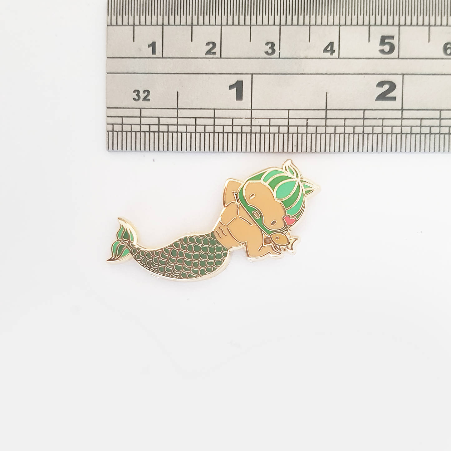 Pisces Zodiac Merman Pin measurement 1.2