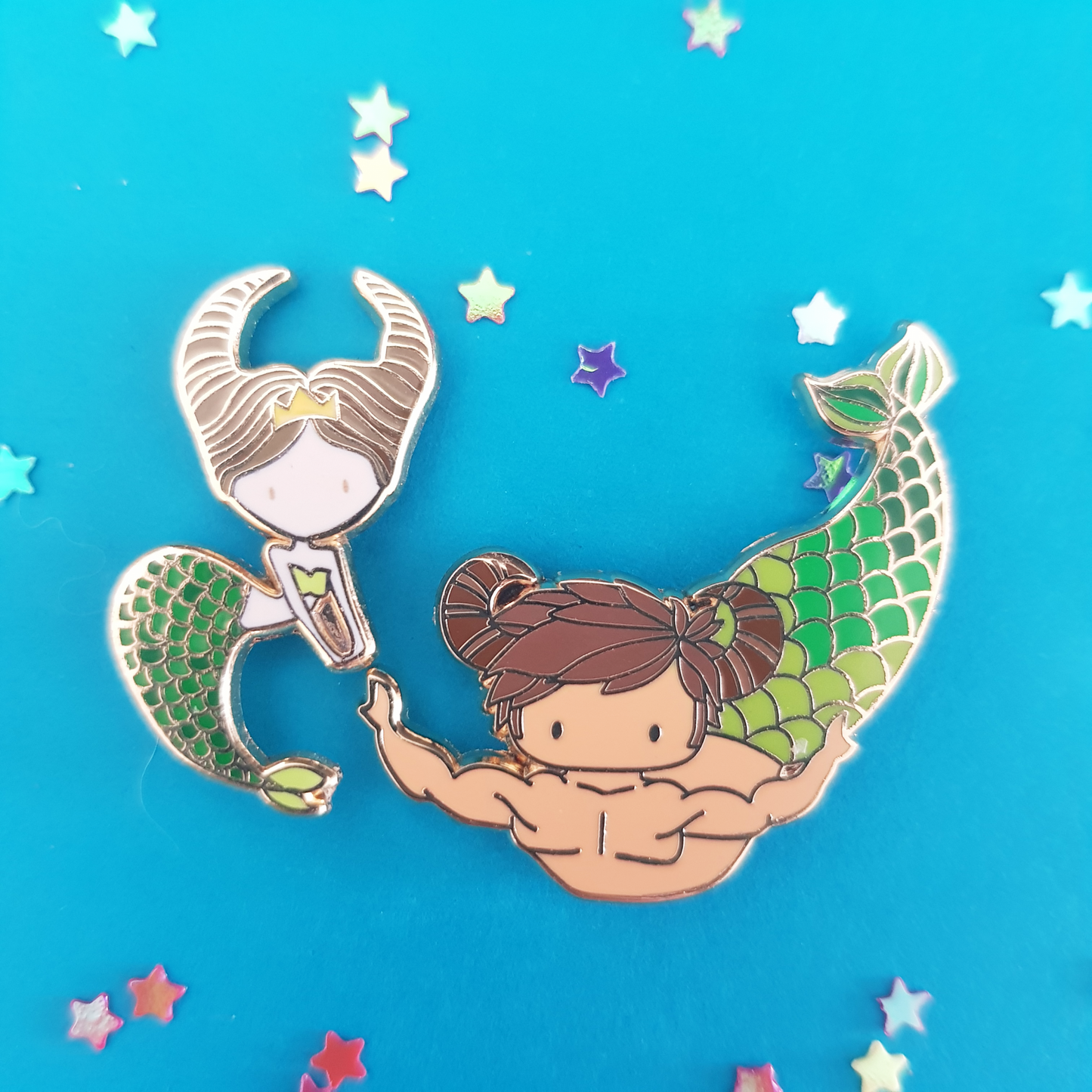 Taurus Zodiac Merfolk Mini Enamel Pins