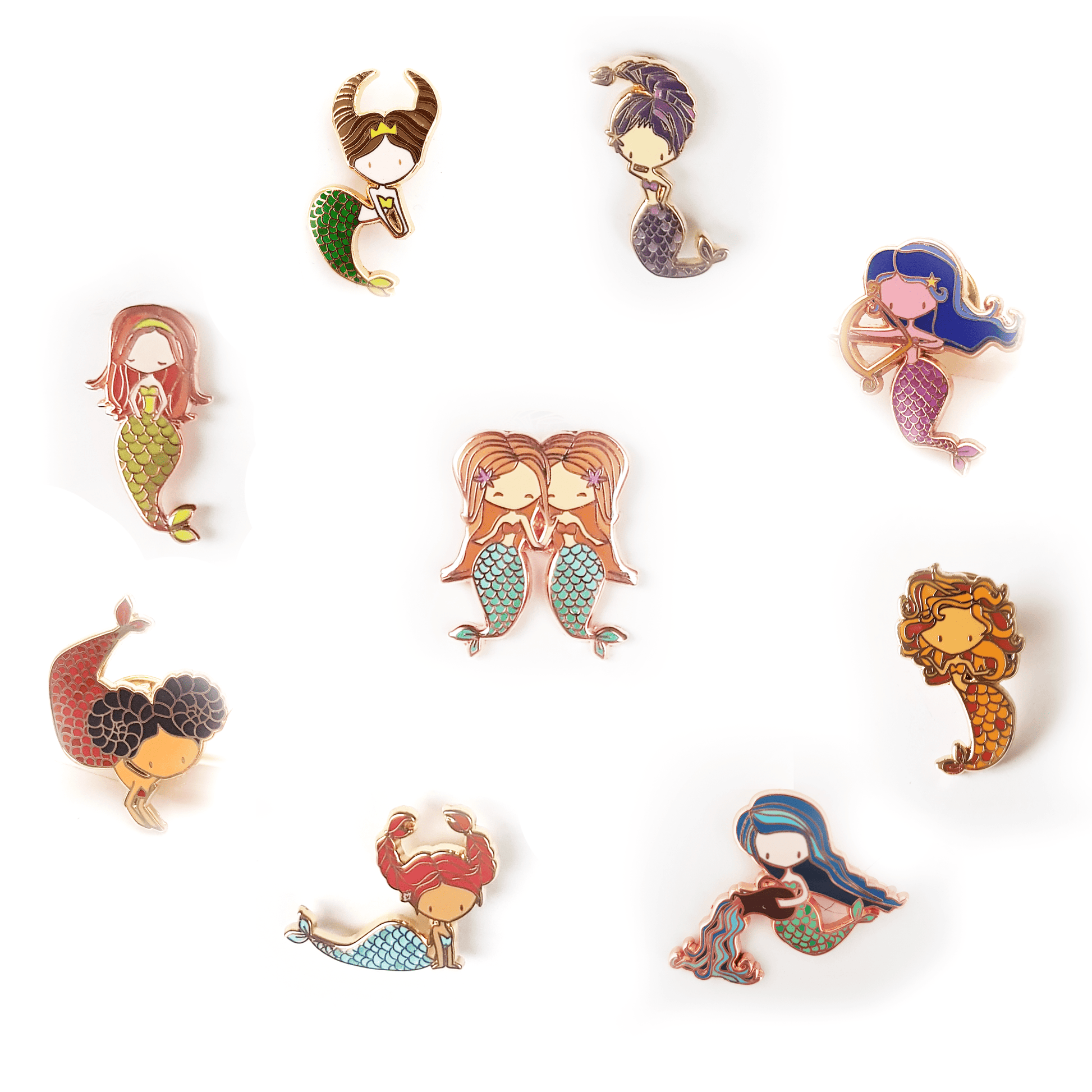 Zodiac Mermaid Pins